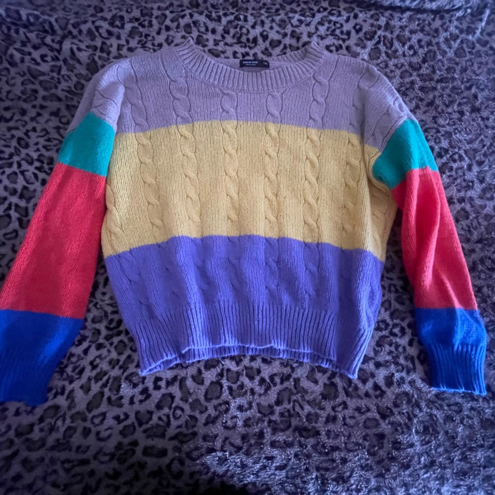 SHEIN never worn rainbow multicolor sweater 1X plus size curvy
